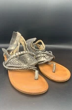 Not Rated Women’s Gladiator Strappy Sandals Gold Bronze Studs Rhinestone Size 9