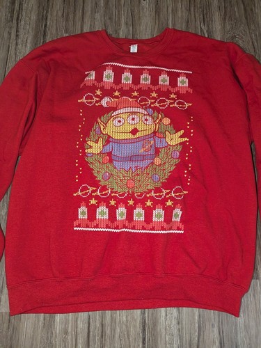 Disney Pixar Toy Story Aliens Christmas Sweatshirt Size XL Sweater Jerzees Tag - Picture 3 of 14