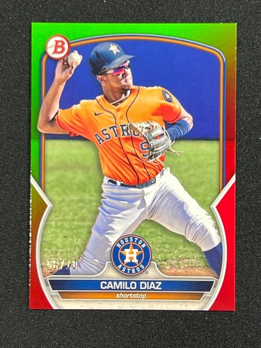 2023 Bowman DRAFT CAMILO DIAZ RED GREEN GRADIENT 6/10 ASTROS BD-129 - Picture 1 of 3