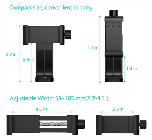 Smartphone Tripod Adapter Holder Universal Cell Phone Mount For iPhone Samsung - Picture 11 of 13