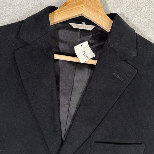 NWT Banana Republic Blazer Jacket Men 38S Black Velvet Lined 3 Button Modern Fit
