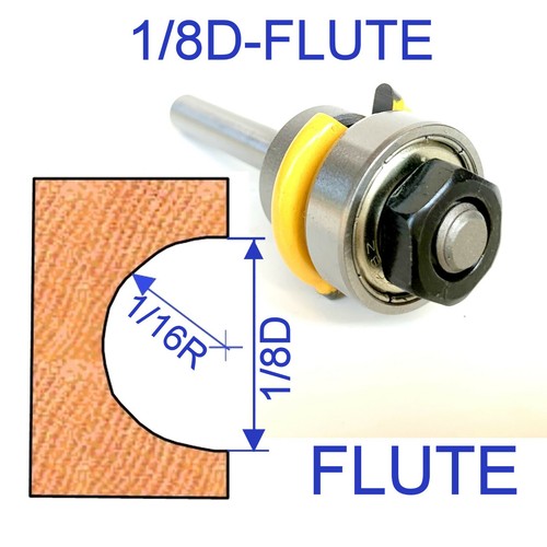 1pz gambo 1/4" diametro 1/8" con cuscinetto superiore flauto router punta - Foto 10 di 12