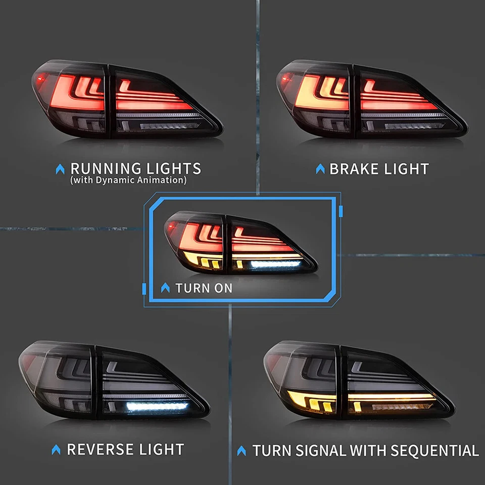 Luces traseras LED VLAND para Lexus RX 350 2009-2014 400h 450h 450hL secuencial Foto 3 de 4