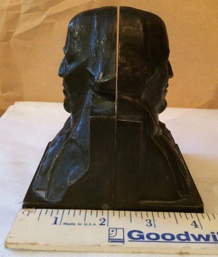 Benjamin Franklin Book Ends Barnhart Brothers and Spindler *Antique* Signed - Picture 3 of 7
