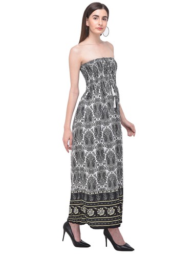 Women Lady Mini Maxi Tube Dress Strapless Elastic Off Shoulder Summer Top Dress - Picture 33 of 99