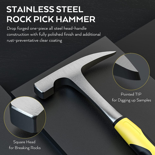 Geology Rock Pick Hammer Kit Digging Chisels Set For Hounding And Gold Mining - Picture 4 of 12