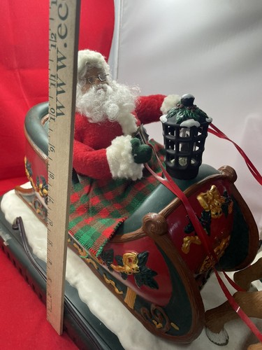 Slitta Babbo Natale musicale animata creazioni natalizie vintage con renne Natale - Foto 12 di 12