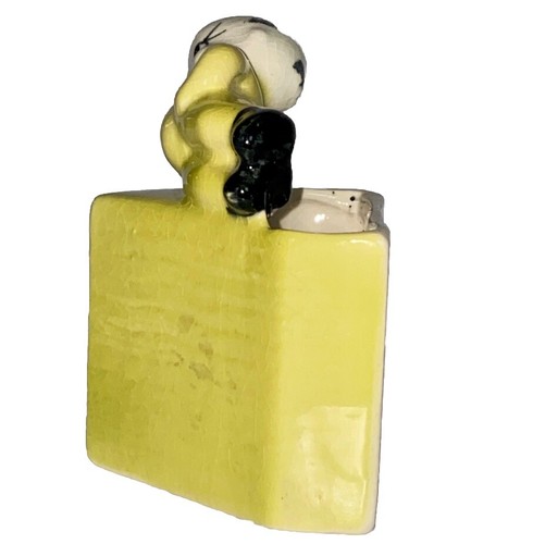 Vtg 50s Yellow Green Pixie Elf Fairy Wall Pocket Planter Vase Trinket Holder - Picture 3 of 12