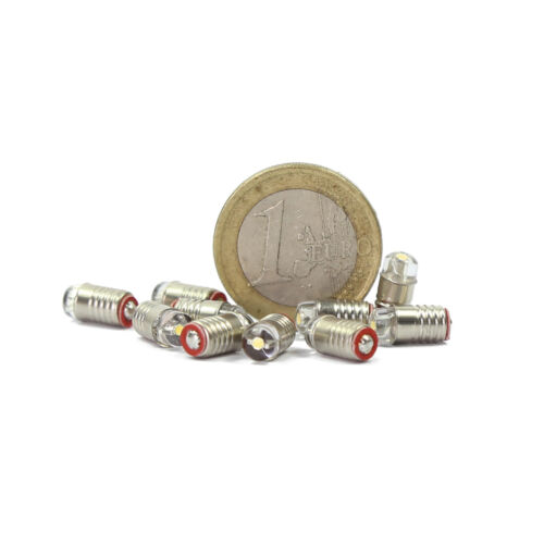 10pcs White LED Screw Bulb and Stand Base E5 E5.5 12V-14V HO/N Scale - Picture 2 of 6
