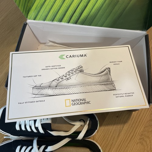 CARIUMA National Geographic Black Canvas Sneakers Shoes Womens Sz 8.5 Mens Sz 7 - Picture 5 of 11