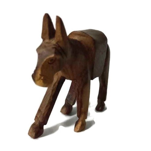 Estatuilla vintage burro de madera Egipto tallada a mano decoración del hogar estatua esculturas - Imagen 5 de 8