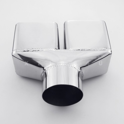 3" Inlet QUAD Square Dual Wall Stainless Steel Exhaust Tips for Dodge Challenger - Picture 6 of 9