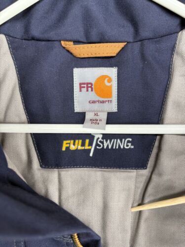 Carhartt Mens Full Swing Flame-Resistant Quick Duck Jacket XL Navy Water Resist. - Picture 4 of 23