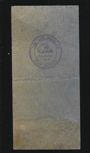 Super Rare 1927 Los Angeles Romans High School Baseball Ticket - Bild 2 von 2