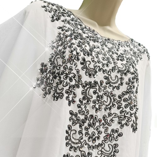 Toll Funkelnde Kaftan Kristall Spitzenkleid Hochzeit Party Bräutigam Locker New - Bild 3 von 12