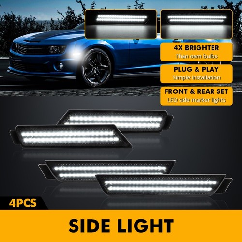 4x Luces LED para parachoques trasero delantero blanco dinámico para Chevy Camaro 10-15 - Imagen 3 de 12