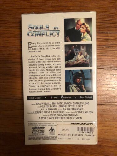Souls in Conflict VHS Video Joan Winmill Charles Leno Christian Classic NEW - Picture 2 of 2
