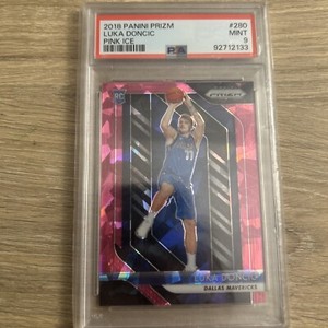 2018 Panini Prizm #280 Luka Doncic Pink Cracked Ice Prizm Rookie RC PSA 9 MINT