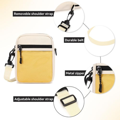 Small Cross-Body Sling Bags for Men Women, Mini Messenger Bag Shoulder Pouch for - Picture 3 of 12
