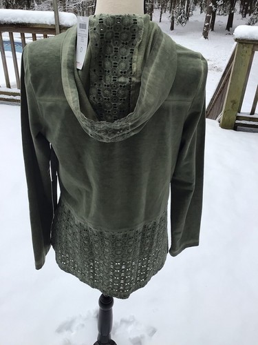 zenergy by Chicos Cardigan-Oberteil mit durchgehendem Reißverschluss vorne neu mit Etikett Größe 0 grün - Bild 4 von 10