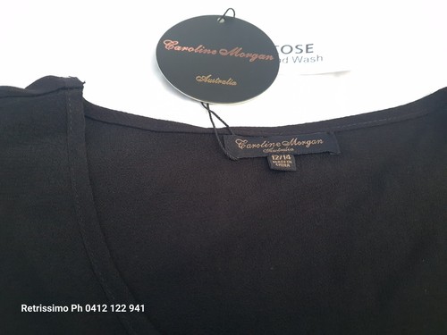 Caroline Morgan Cathia Top Blouse Black Style # T513377 Size 12/14 New With Tags - Picture 2 of 7
