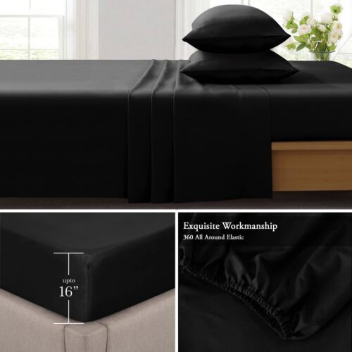 1800 Series 4 Piece Bed Sheet Set Hotel Quality Ultra Soft Deep Pocket Bed Sheet - Picture 34 of 84