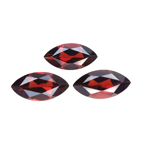 3.95cts Red natural garnet marquise cut 3pcs loose gemstones "see video"