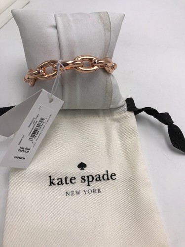 $68 KATE SPADE ROSE GOLD TONE LINK COLLAR BRACELET CHAIN REACTION M48 - Picture 4 of 9