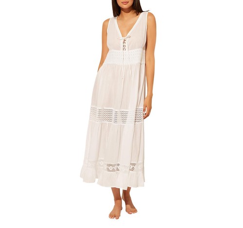 BLEU by Rod Beattie 285894 India Bazaar Cover-Up Dress in White, Size Medium - Bild 2 von 2