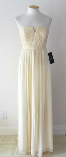 J. Crew Champagne Nadia Long Dress In Silk Chiffon Wedding Prom Party Gown 2 NEW - Picture 4 of 12