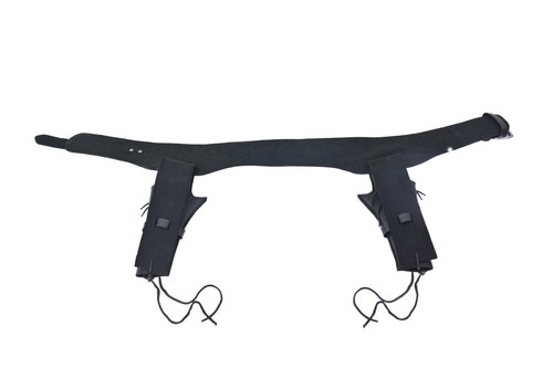 GENUINE SIMPLE LAETHER BLACK HOLSTER VINTAGE REVOLVER WESTERN COWBOY GUN BELT . - Picture 6 of 13