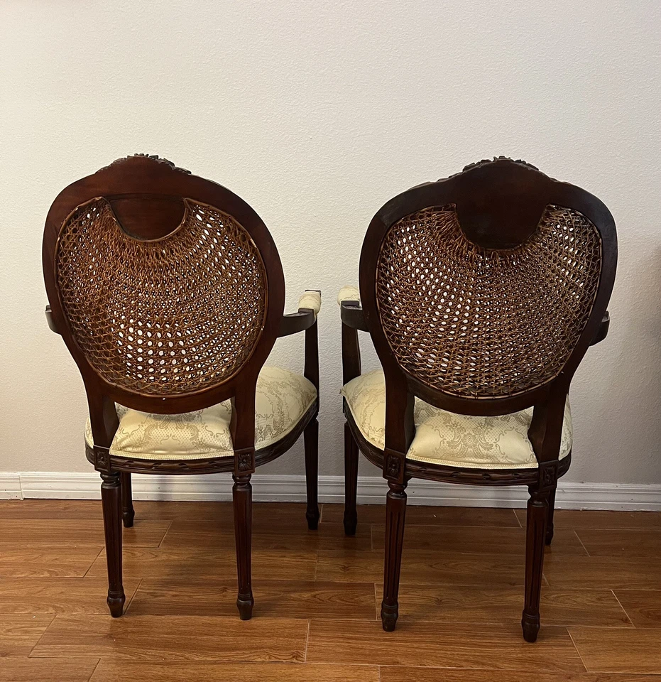 2 SILLA CAPITÁN LOUIS XVI CON BRAZOS Y RESPALDO BASTÓN Foto 3 de 4