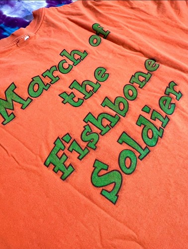 Vintage 90s/Y2k Fishbone March of the Fishbone Soldier T Shirt Thin Distressed - Picture 5 of 7
