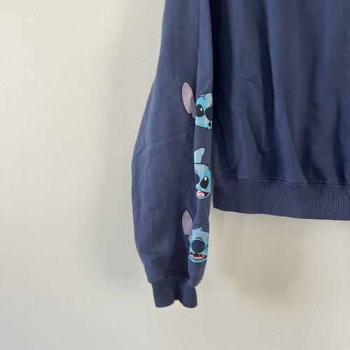 Disney Stitch Hoodie Youth Sweatshirt Medium Blue Long Sleeve - Picture 9 of 11