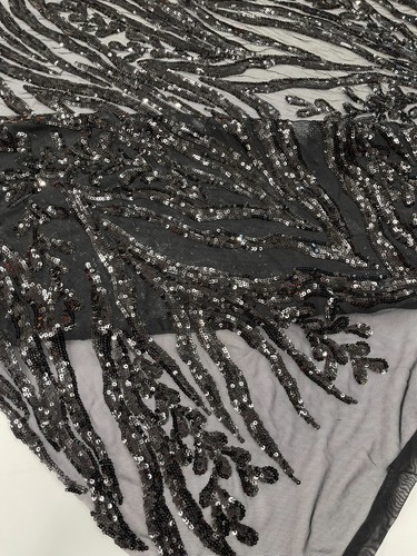 Vine/Root Sequin 4 Way Stretch Mesh Fabric, by The Yard. - Picture 7 of 98