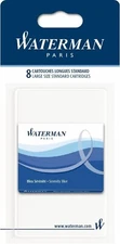 Waterman Fountain Pen Refills - Serenity Blue, Long Cartridges, 8 Count S0713021