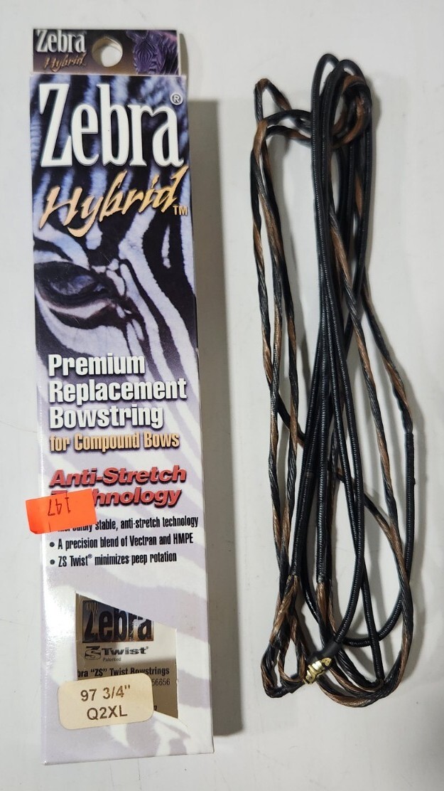 Zebra Hybrid Bowstring 973/4" TAN/BLK Q2XL eBay