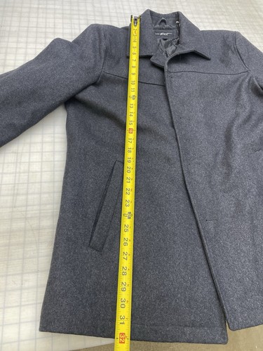BLACK RIVET LUXURY Zip Wool Blend Black Hooded Coat Jacket Miss Button size L - Picture 9 of 11
