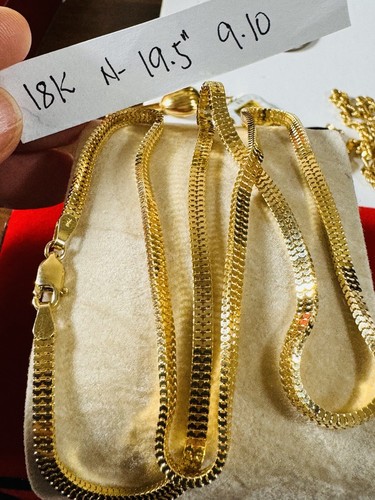 18K 750 Real Yellow Gold Snake Chain Necklace Women’s 19.6”/20” long 3.2mm 9.1g - Picture 15 of 24