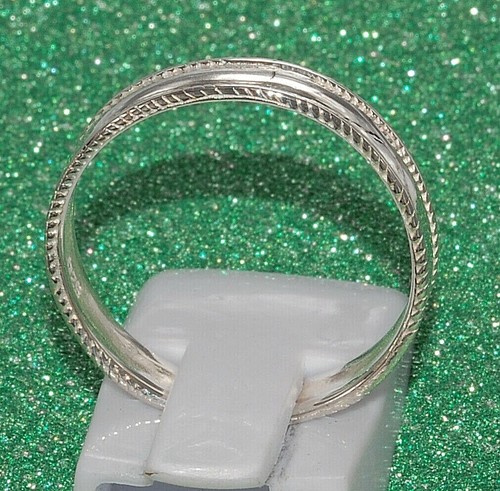 massiv Sterling Silber 925 einfacher Bandring Millgriffring zierlich 4 mm breit - Bild 12 von 12