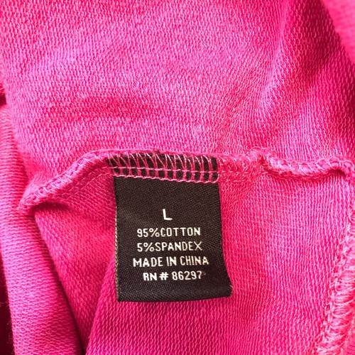 BCBG Maxazria Womens Hoodie Sz L Pink Rhinestones Full Zip Long Sleeve - Picture 10 of 12