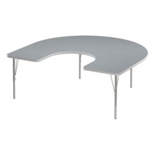 Correll 60x66" Horseshoe Commercial Wood Top Activity Table in Gray Granite