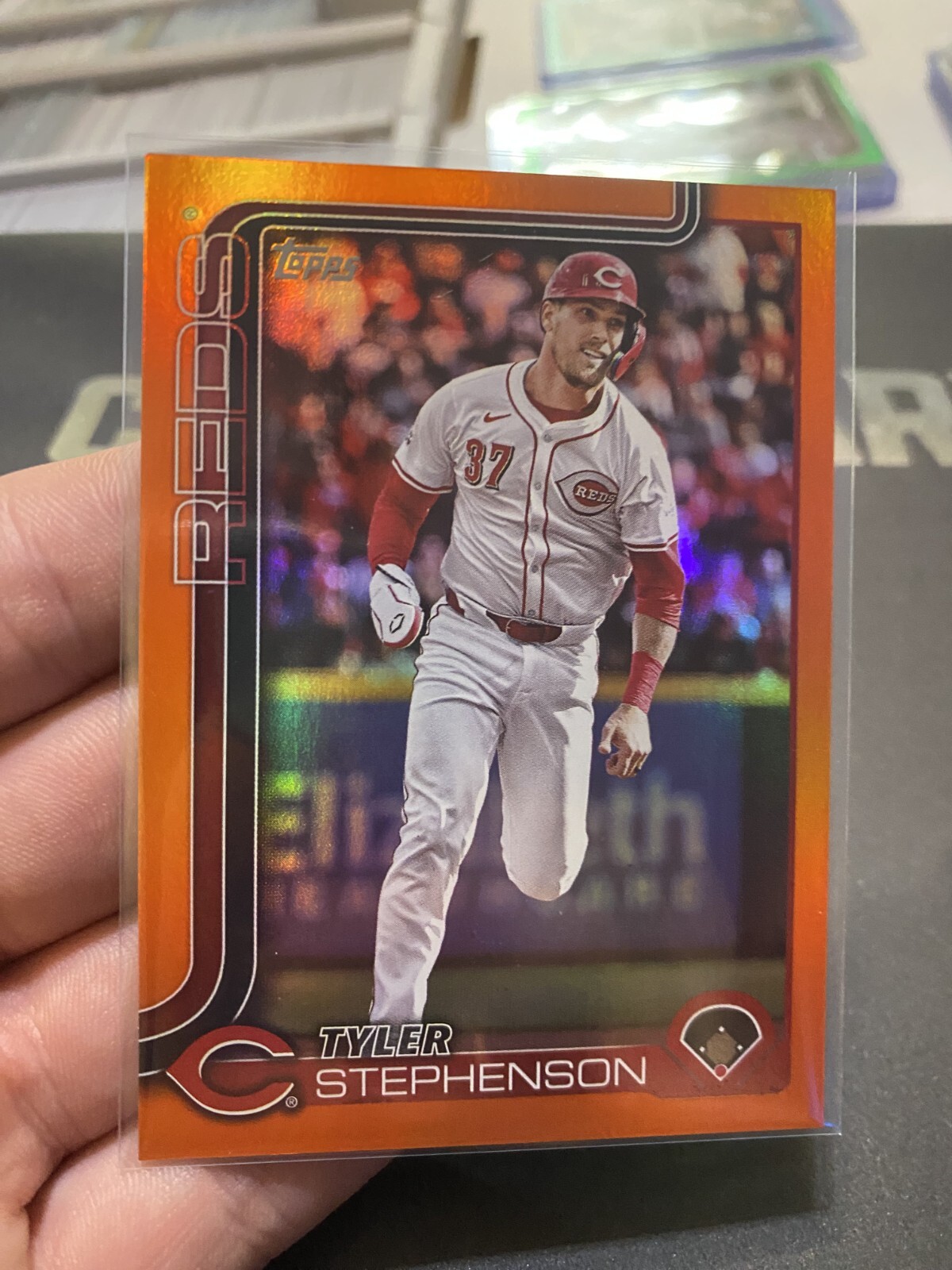 2025 Topps Series 1 - Tyler Stephenson - Orange Holo Foil - #23/25 - Reds - M/NM