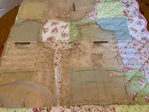 Handmade Quilted Jacket Upcyled Floral Patchwork Fabric in Pinks Greens Whites - Picture 14 of 16