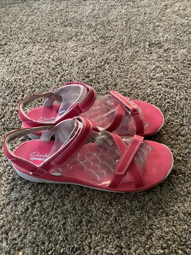 Sandali donna Clarks Collection cinturino alla caviglia rosa caldo #15506 US 8M EU 39 UK 5,5 - Foto 4 di 10