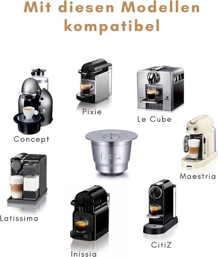 Wiederverwendbare Edelstahl Metall kapseln nachfüllbar für Nespresso 02B7301M - Bild 7 von 7