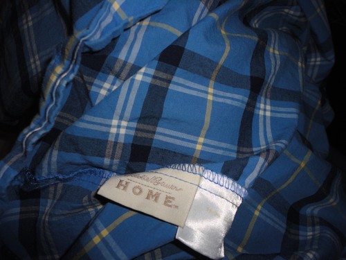 EDDIE BAUER BLUE & YELLOW PLAID (2) STANDARD PILLOWCASES 19X28 - Picture 5 of 5