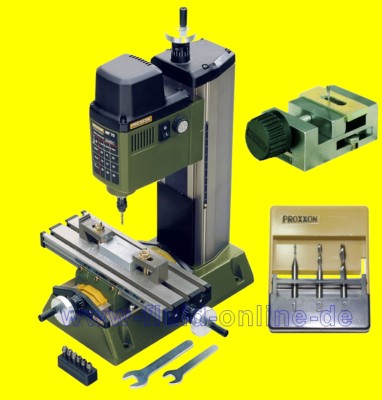 PAKET PROXXON 27110 MICRO Fräse MF70 + 3 Fräser + PM40 Schraubstock - NEU