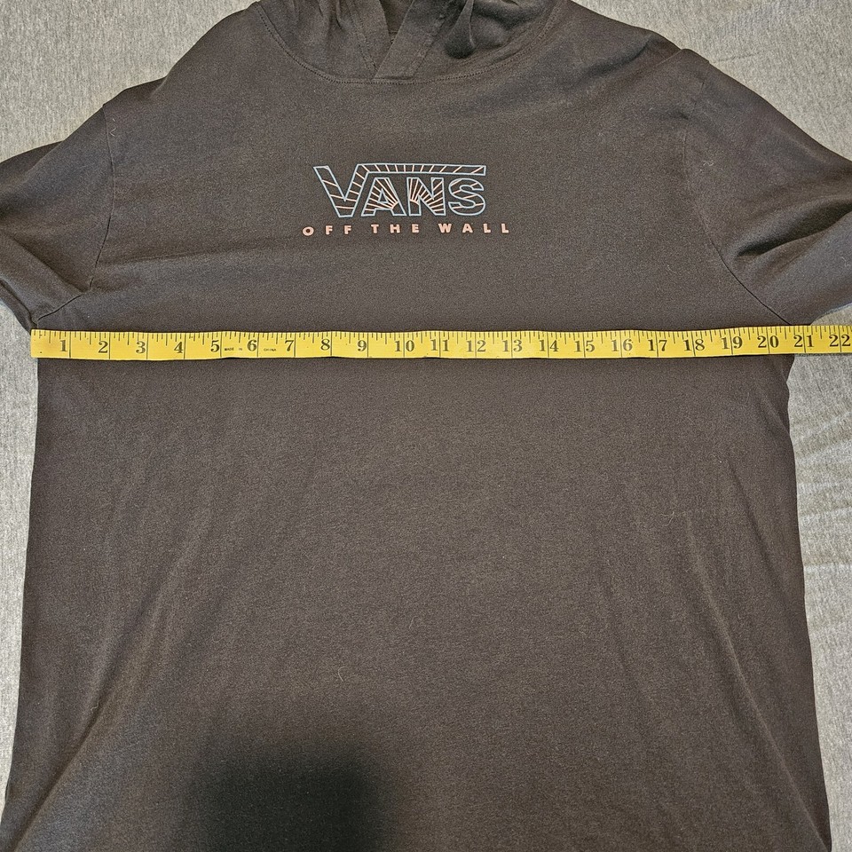 Vans Off The Wall Long Sleeve Cotton Hooded Shirt SZ L eBay