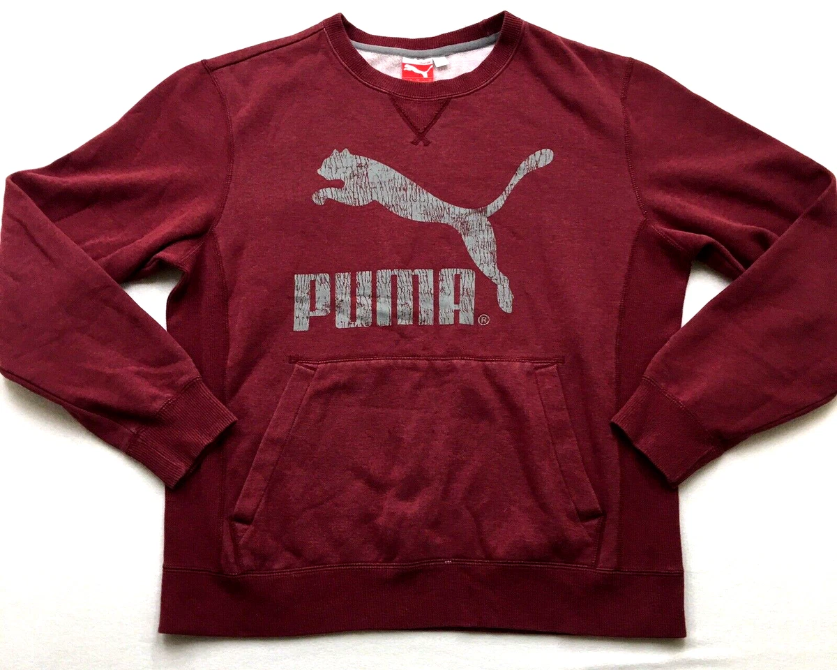 PUMA Sport Pullover Stretch Side Pocket Crew Sweatshirt Cinnamon Red Men  Size M | eBay